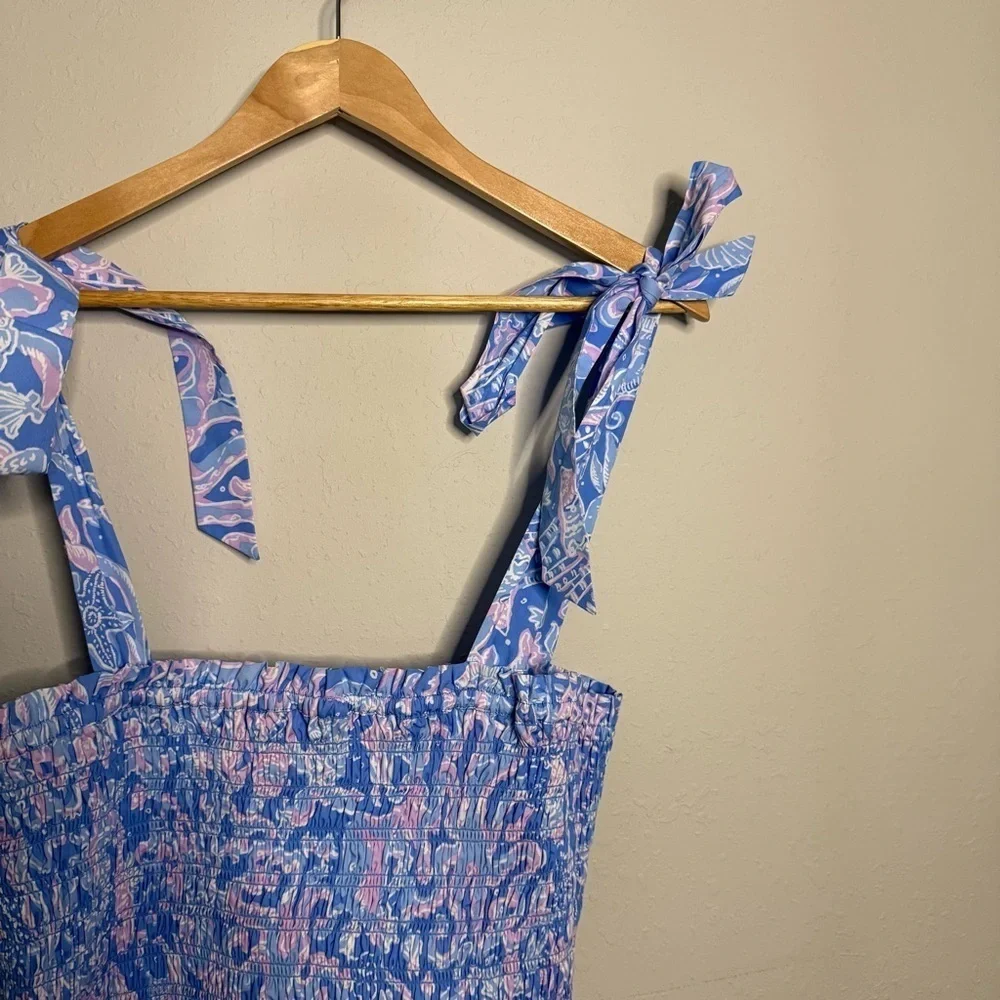 Lilly Pulitzer Rivera Smocked Top in Boca Blue - Picture 5 of 10
